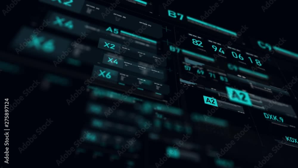 Poster futuristic user interface hud gui digital text number element for cyber technology concept with shal