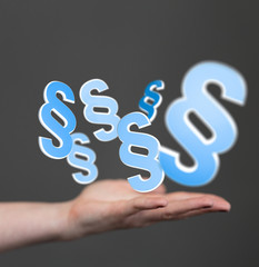 law digital sign in hand