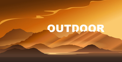 Minimalistic vector landscape background