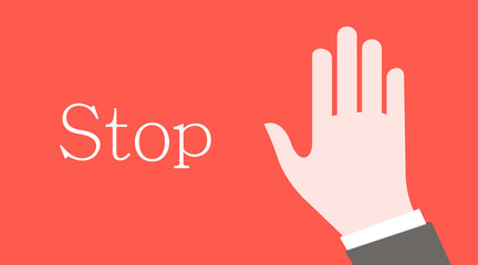 Human hand & Stop vector illustration vector icon