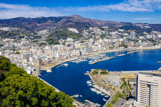 View of Atami, a Japanese resort.