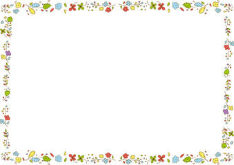 手描き　フラワー　フレーム