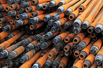 Oil pipe piled up together