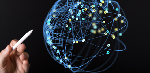 Digital Network and data concept