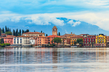 Obraz premium Scaligero Castle aerial view, Sirmione