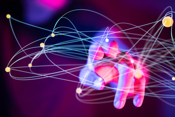 Abstract technology geometric and data