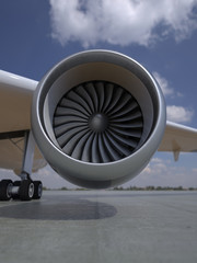 airplane engine close up