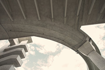 bridge construction from below view
