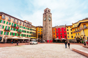 Riva del Garda town, Italy - obrazy, fototapety, plakaty