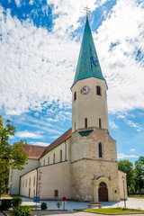 Fototapeta na wymiar View at the church of St.Vitus in Laa an der Thaya - Austria
