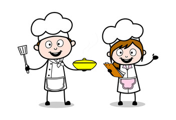 Recipe Tips - Cartoon Waiter Male Chef Vector Illustration