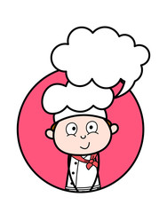 Smiling Face with Speech Bubble - Cartoon Waiter Male Chef Vector Illustration