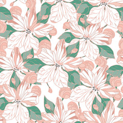 seamless floral pattern with flowers