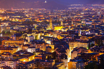 Bolzano aerial panoramic view, Italy