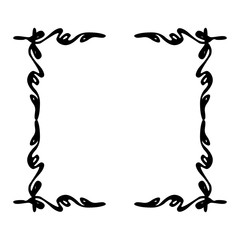 Decorative black and white frame for your design. Vector illustration