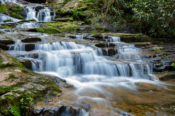 Fototapeta na wymiar Virginia Hawkins Falls, Jocasee Gorges Wilderness Area, South Carolina