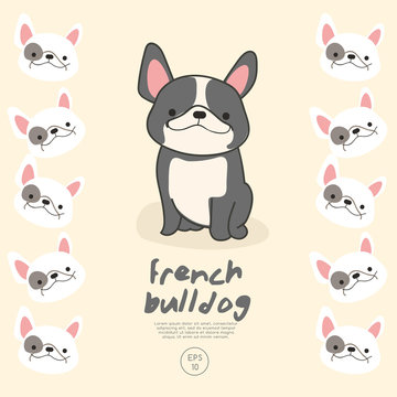 Set of Puppies isolated on pastel background : Vector Illustration