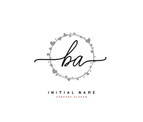 B A BA Beauty vector initial logo, handwriting logo of initial signature, wedding, fashion, jewerly, boutique, floral and botanical with creative template for any company or business.