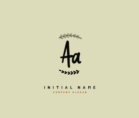 A AA Beauty vector initial logo, handwriting logo of initial signature, wedding, fashion, jewerly, boutique, floral and botanical with creative template for any company or business.