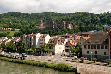Fototapeta na wymiar View of the ruins of the Heidelberg castle