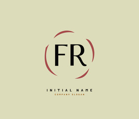F R FR Beauty vector initial logo, handwriting logo of initial signature, wedding, fashion, jewerly, boutique, floral and botanical with creative template for any company or business.