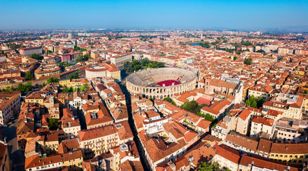 Verona Arena aerial panoramic view