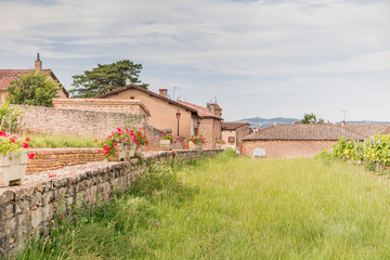Fototapeta na wymiar Village of Fuisse, in France, in the vineyards