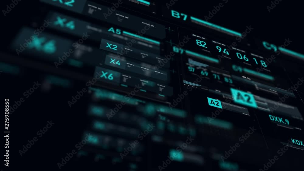 Poster futuristic user interface hud gui digital text number element for cyber technology concept with shal