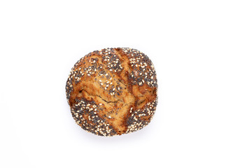 Rye eco breads on the white background.