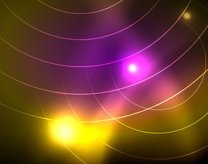 Shiny circles glowing abstract background