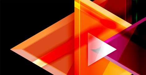 Glossy shiny triangles background