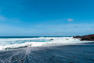 A view of a beach of Lanzarote, Canary Islands, Spain.