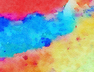 Abstract pretty watercolor texture background. Acrylic wet painting style. Colorful splashes of paint on paper. Printable in big size design pattern backdrop.