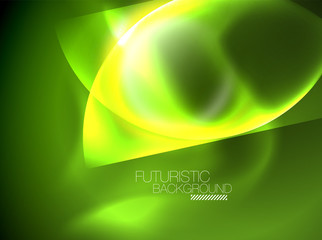Vector glowing neon circles abstract background
