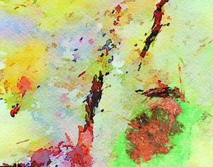 Abstract pretty watercolor texture background. Acrylic wet painting style. Colorful splashes of paint on paper. Printable in big size design pattern backdrop.