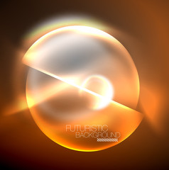 Blurred neon glowing round shapes, abstract circles and lights