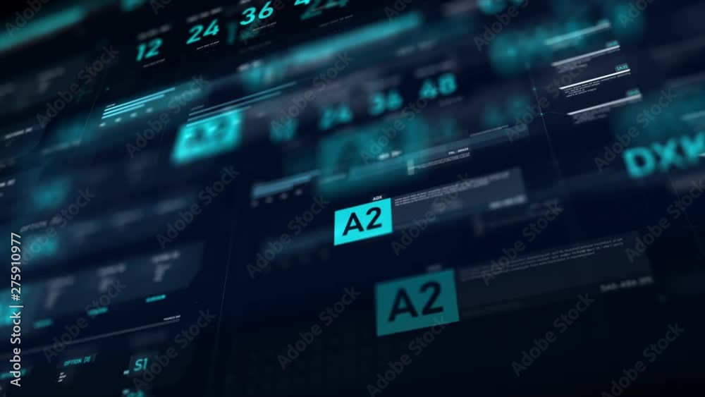 Poster futuristic user interface hud gui digital text number element for cyber technology concept with shal