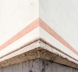 Decorated corner, concrete texture; copy space photo
