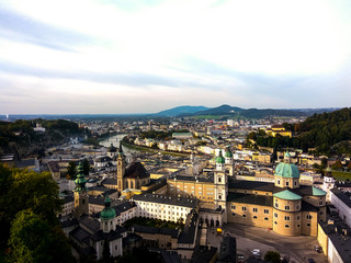 Fototapeta premium Salzburg city scape from the ramparts of Salzburg castle