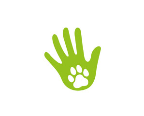 Creative Abstract Human Lamp Dog Footprint Logo Design Vector Symbol Illustration