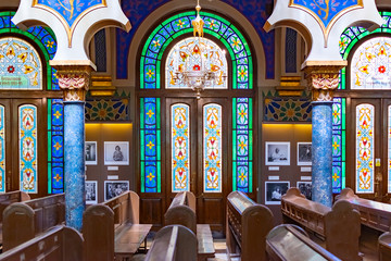 Prague, Czech Republic, 20 June 2019 - View from the interior of Jerusalem Jubilee Synagogue in Prague, Czech Republic