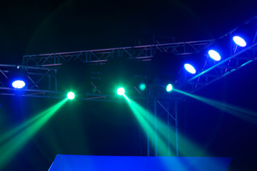 stage lights and metal frame