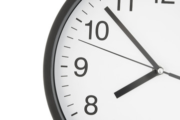 Round clock isolated on white background