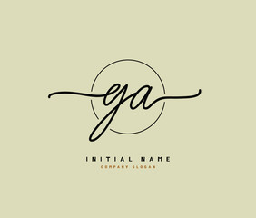 G A GA Beauty vector initial logo, handwriting logo of initial signature, wedding, fashion, jewerly, boutique, floral and botanical with creative template for any company or business. - obrazy, fototapety, plakaty