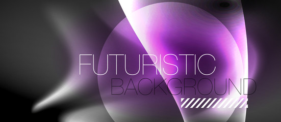 Glossy glowing neon light wave background