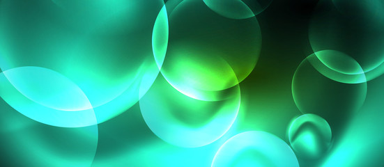 Neon glowing circles vector abstract background