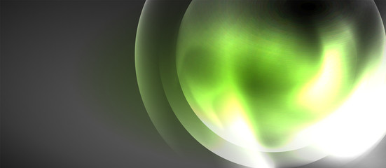 Shiny neon color light with circles abstract background