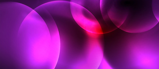 Shiny neon circles abstract background