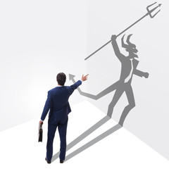 Devil hiding in the businessman - alter ego concept