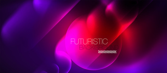 Neon glowing techno lines, hi-tech futuristic abstract background template